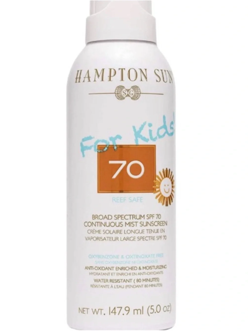 Hampton sun  SPF 70 Kids Sunscreen Spray - White